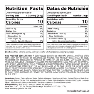 Image of Nutrition Facts for the Camino Midnight Blueberry and the ingredients. For the full details please read below.