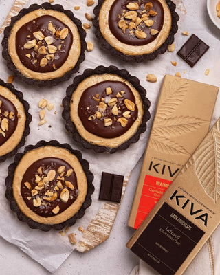 No-Bake Chocolate Peanut Butter Tarts (Made with Kiva Dark Chocolate)