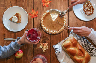 friends coming together over pumpkin pie at Friendsgiving