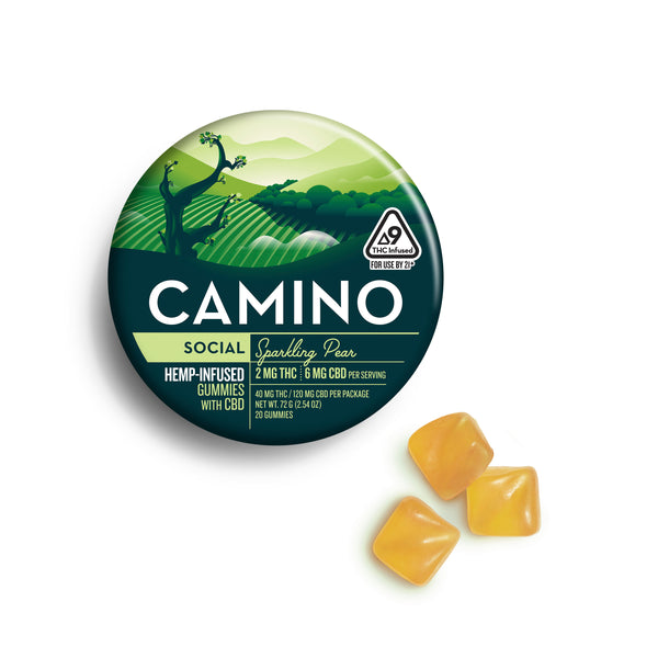 Camino Sparkling Pear 'Social' 2mg : 6mg CBD Gummies – Kiva